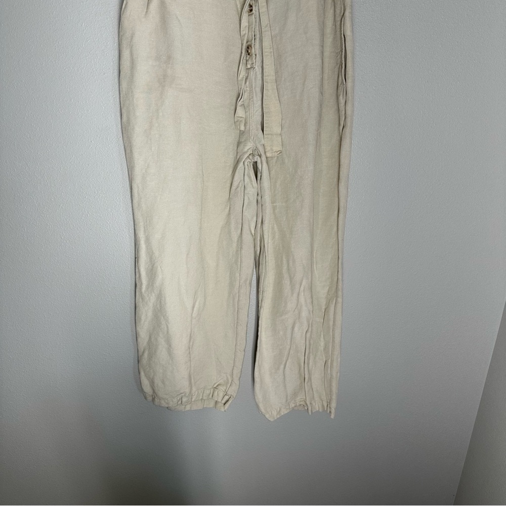 Rails Callie Linen Blend Jumpsuit Size M Women’s Cream Beige Collared Buttoned - Picture 6 of 15